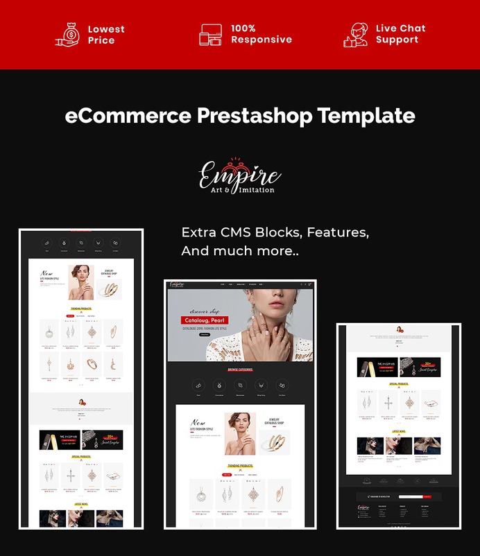 #Empire - #Jewelry #Art & #Imitation - #Prestashop #Responsive #Theme | #TemplateTrip #eCommerce #Website #Design #Template