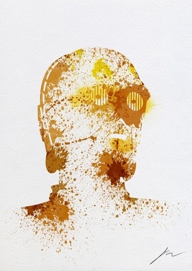 Star Wars example #202: Abstract Paint Splatters of Familiar Star Wars Characters - My Modern Metropolis #c3po