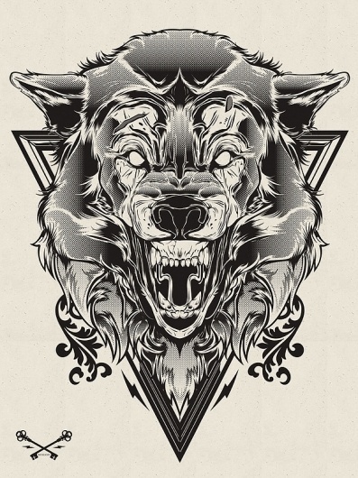 Hydro74, Halftone Print Series - Wolf & Lion | Black Pizza | Le blog pop livrÃ© Ã domicile. #illustration