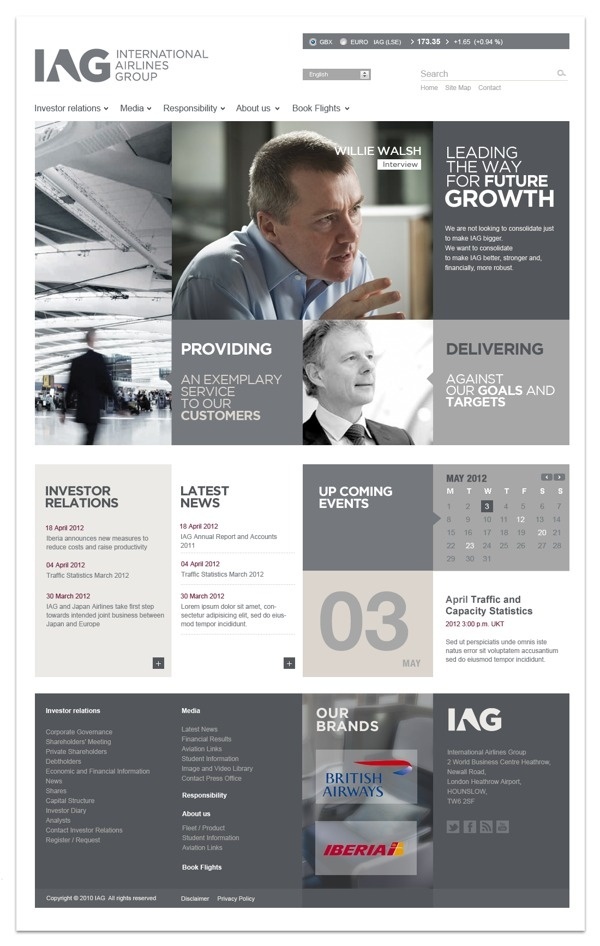 IAG corporate website (2012) with "Intermark Tecnologias" #design #web #ux #ui