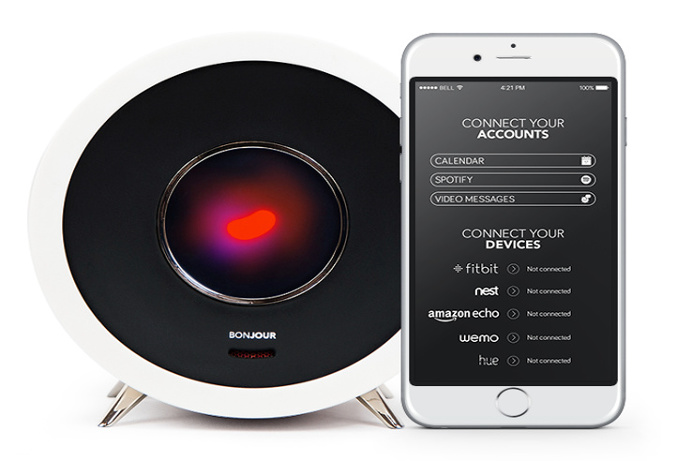 Ever need an assistant? Bonjour is an adaptive, artificially intelligent alarm clock that uses modern-day technology to perform your morning
