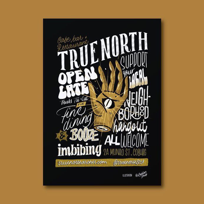 Hand Lettered cafe poster design