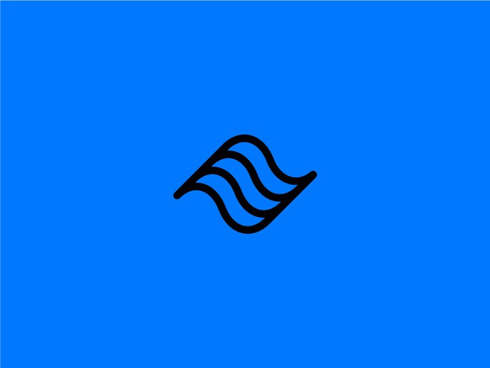 Wavy Logo fitness movement modern minimal wave mark icon logo