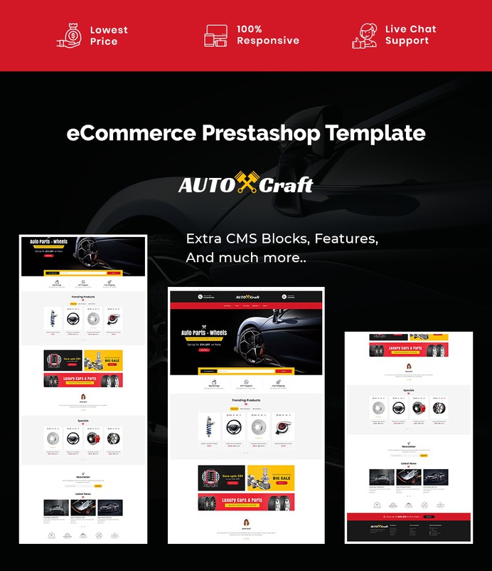 #Auto Crafts & #Automotive Parts #Prestashop #Responsive #Theme | #TemplateTrip #eCommerce #Website #Template
