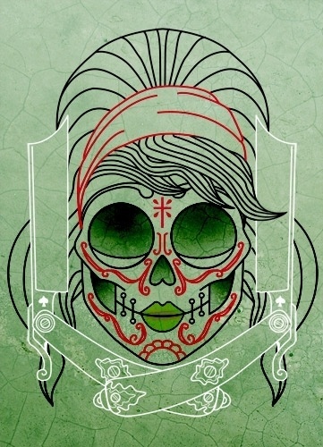 Betty Mexican Skull Tattoo by ~someofthathomegrown #skull #chick