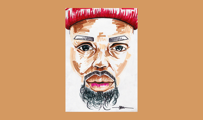 Josh Allen for 'birthday special' series by Chiamaka Ojechi #illustration #pastels #lips #markers #promarkers #minimal #camel #red