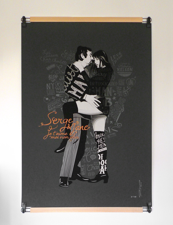Serge Gainsbourg tribute screenprint on Fedrigoni paper © Dezzig