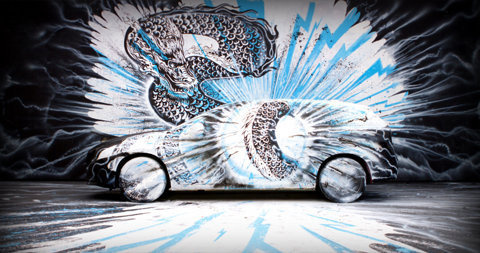 WWW.MEGAMUNDEN.COM #mural #volvo #illustration #art #street #car
