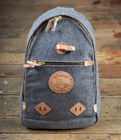 ryanmat: Yuketen Triangle Backpack in Grey Heather Wool #backpack #jean #leather
