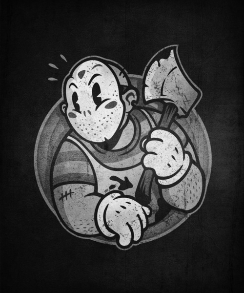 HorrorToon 2: Nightmare on Toon Street Art Print #toon #terror #print #illustration #art