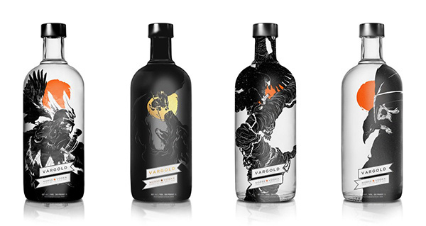 Norse inspired vodka packaging Vargold Vodka #packaging #design #mythology #vodka #norse #scandinavia
