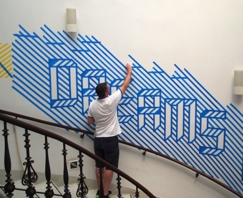 Brno Biennial Wall Installation: MacFadden and Thorpe #type #tape #cool