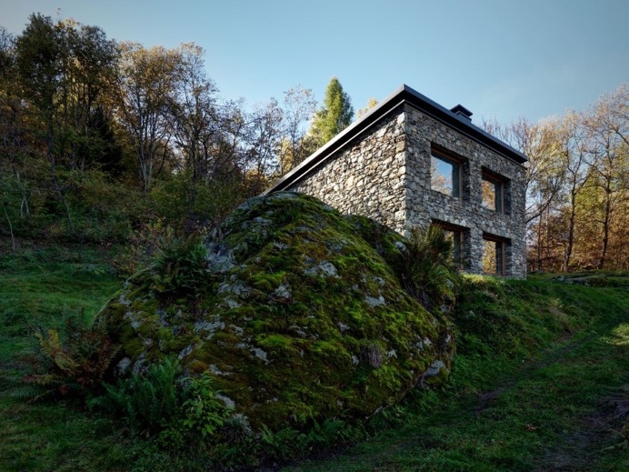 Old Ruin Transformed into a Spectacular Mountain Residence