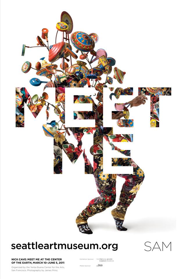 "Meet Me at the Center of the Earth" exhibition wheat paste #inspiration #design #graphic #poster #typography