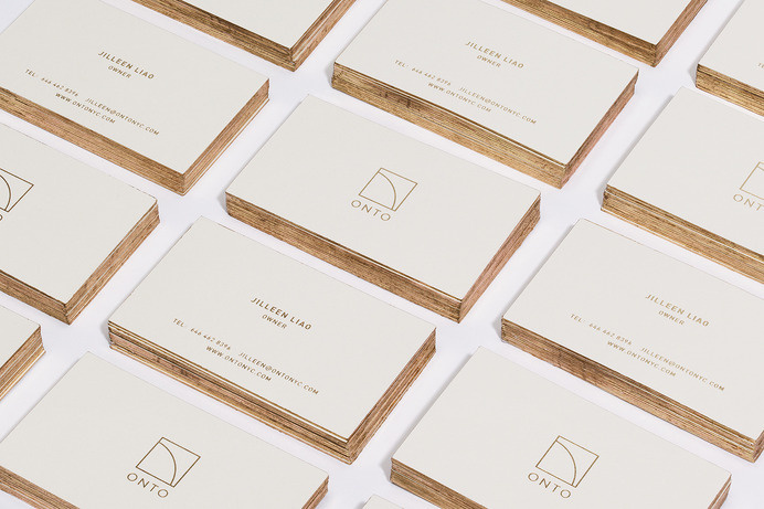 Onto Business Cards by High Tide NYC #business cards #logo #identity #branding #gold