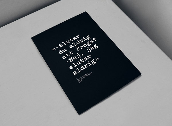 Bergman Quote #branding #poster #cinema #quote #typewriter #patrice #barnab #verdi
