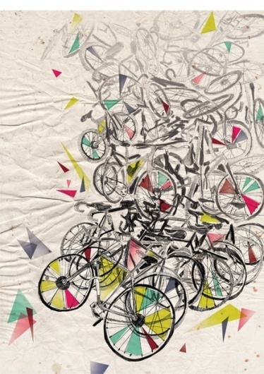Shameless Issue : Fall 2010 : Alicia Fairclough | Designer | Illustrator #bikes #fairclough #color #geometric #bicycles #illustration #alicia #drawing