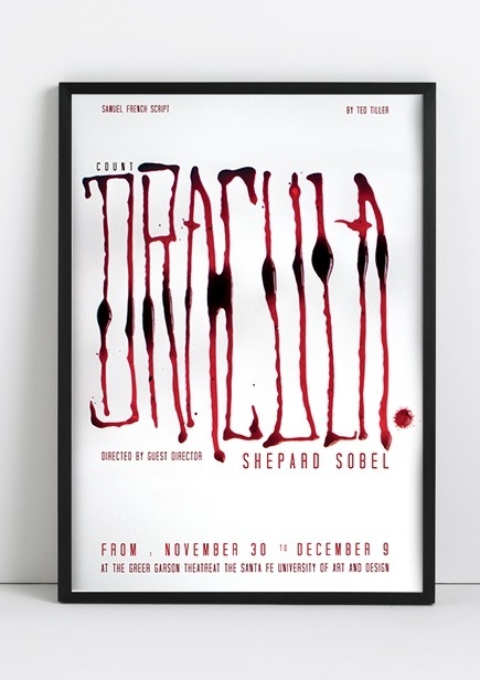 Dracula poster :: Ink lettering 24x32" / Santa Fe, NM