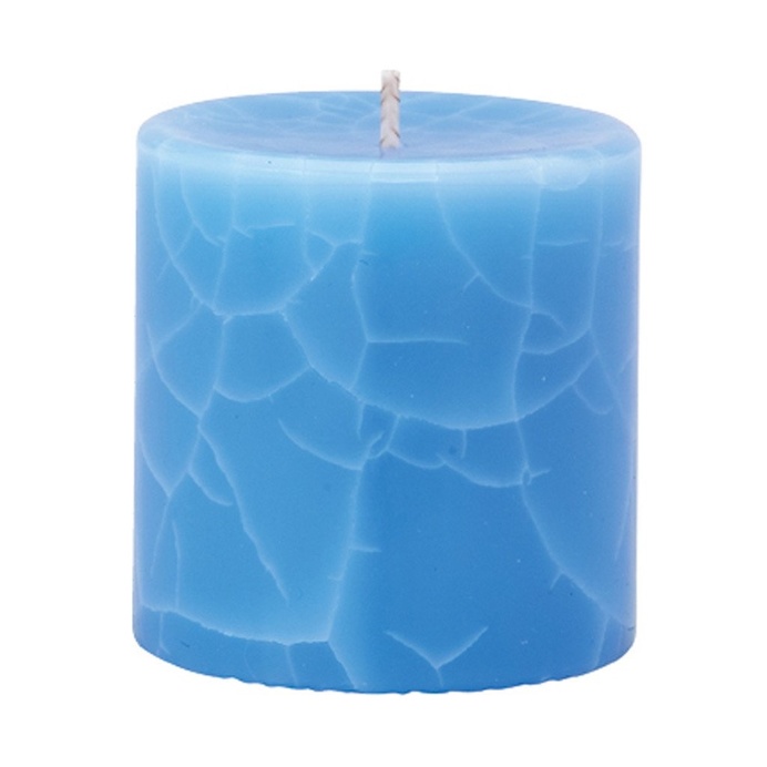 Crackle Pillar Lotus Flower & Topaz Water Scented Candle, 7 x 7 cm