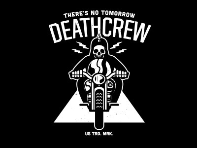 Ride like there's no tomorrow #white #gang #black #vintage #bike #skull #death #motorcycle