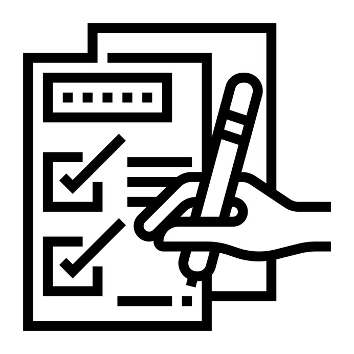 See more icon inspiration related to checklist, test, exam, document, list, hand, pencil, file, files and folders, hands and gestures, check mark, archive, education, form and files on Flaticon.