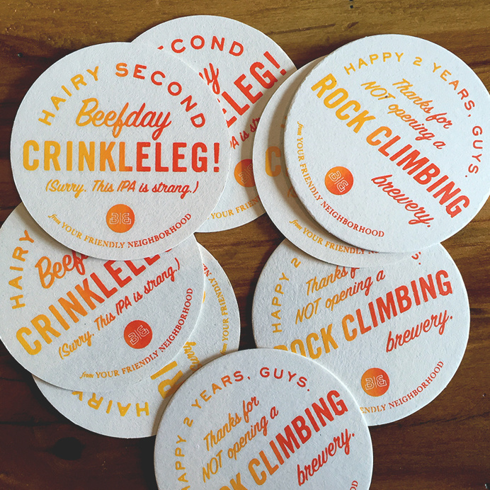 Baldwin& Crank Arm Brewery Coaster - Paul Tuorto