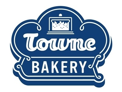 Dribbble - Towne Bakery by Tim Frame #cake #bakery #towne #icon #sign #logo #blue #neon