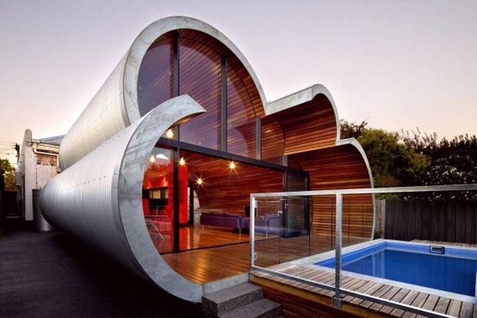 Beautiful and unexpected form for a home. From designsnext.com. #architecture #shape #form #home
