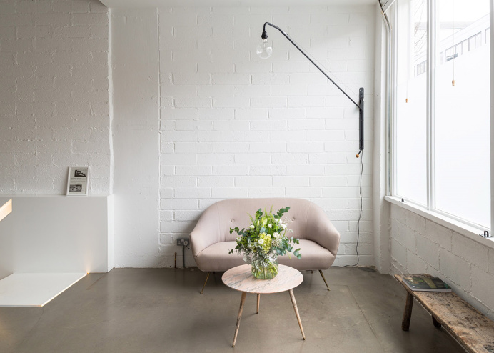The Modern House's office by Assemble. Photo by French+Tye. #themodernhousesoffice #assemble #frenchplustye #sittingarea