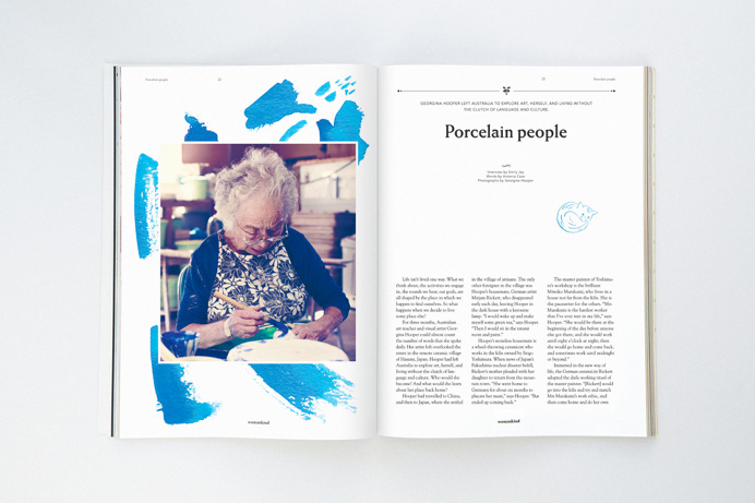 EDITORIAL DESIGN Womankind quarterly print magazine. 132 ad-free pages on self, identity and meaning in today's society