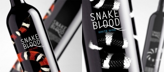 Wine set on the Behance Network #blood #snake