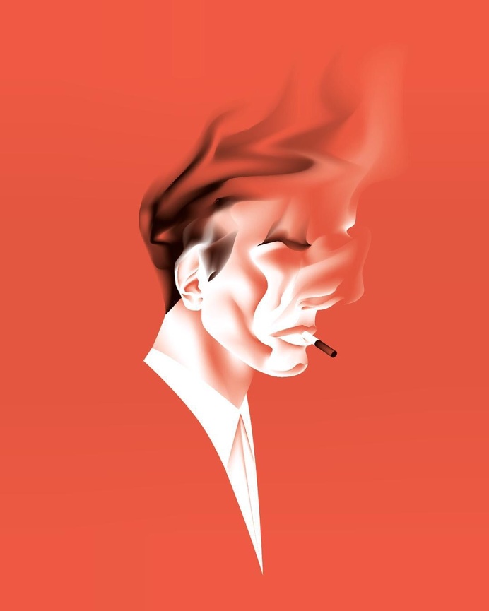 @rubengerard #portrait #illustration #smoke