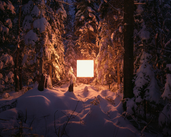 Alternatives Landscapes on Behance #snow #square #nature #light #trees #cube