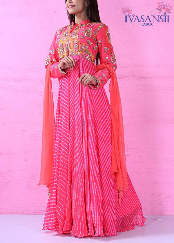 Vasansi Pink Georgette Anarkali Suit