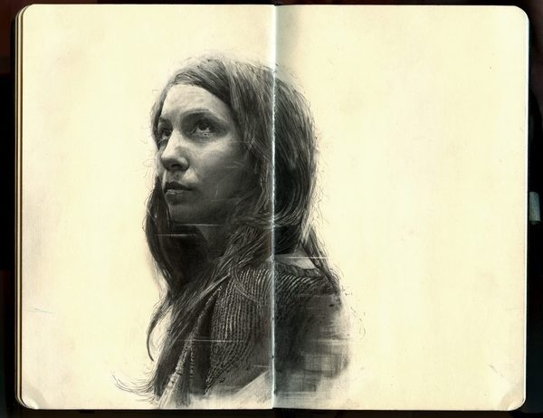 Graphite Portraits of Friends by Thomas CianJanuary 8, 2014 #woman #sketchbook #illustration #portrait #sketch