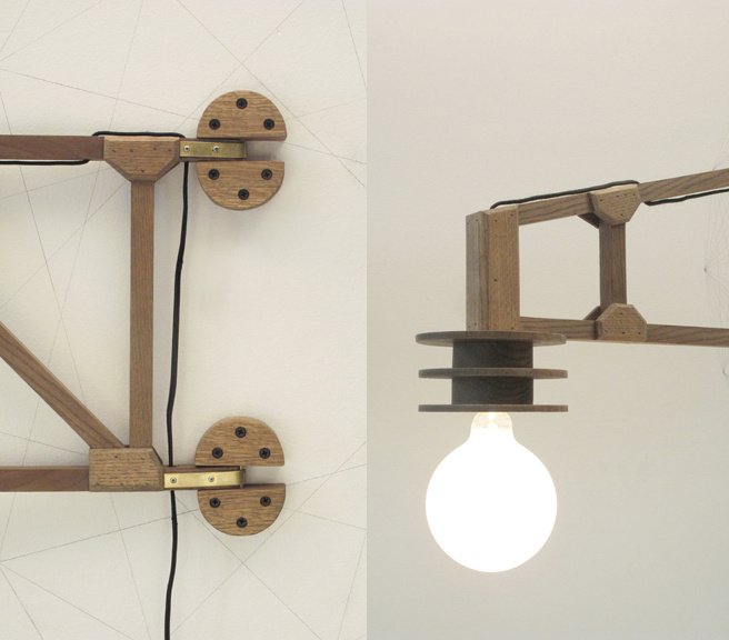 Otto Arm Light by Kahokia Design, Brooklyn, NY (detail) #lamp #ny #design #wood #kahokia #light #furniture #wall #nyc #york #lighting #arm #brooklyn #new