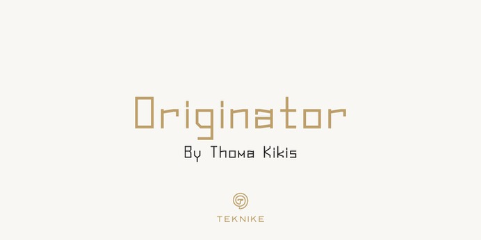 Originator typeface (font) designed by Thoma Kikis. Teknike.com - #originator #typeface #font #kikis #thomakikis #geometry #stencil #lettering #greek #latin #cyrillic #hebrew #teknike