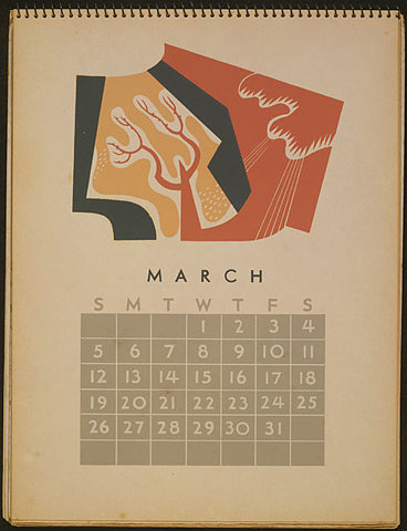 Posters from the WPA: Federal Art Project Calendar March #illustration