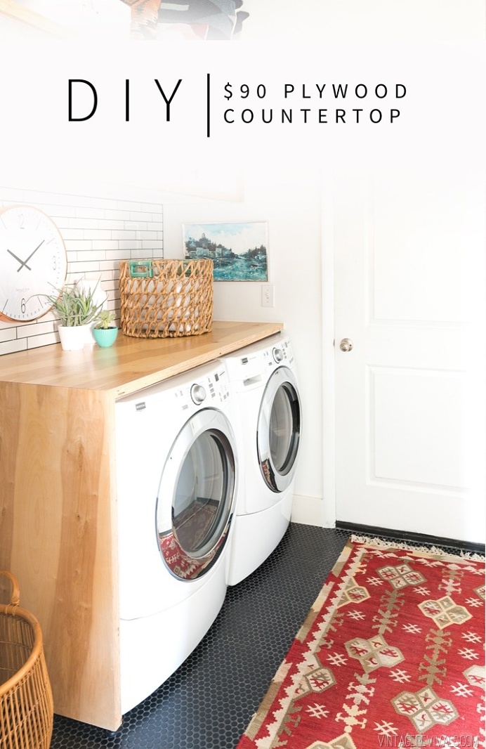 $90 DIY Plywood Waterfall Countertop Tutorial ï€§ Vintage Revivals