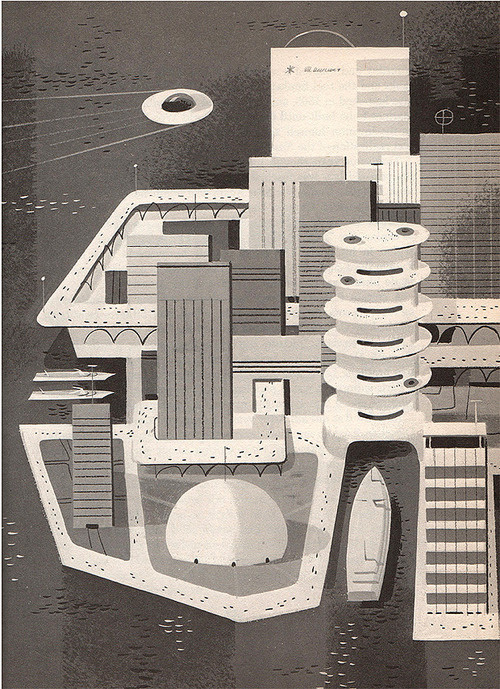 TypeToy.tumblr.com #white #boats #sci #black #fi #port #flying #illustration #saucer #and