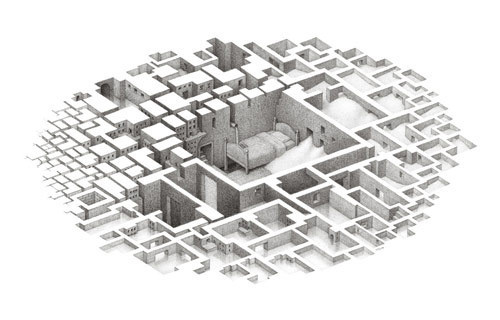 Exploring A Hypnagogic City Drawings by artist Mathew Borrett #urban