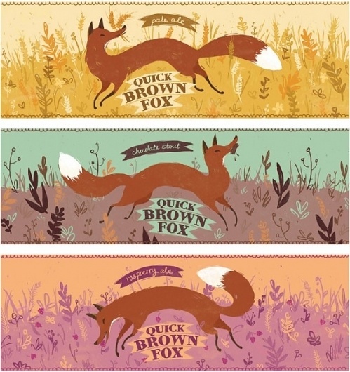Quick Brown Fox beer, a playful concept by Bree Lundberg #beer #illustration #label