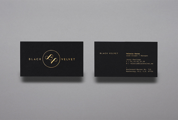 Black Velvet by NNATO #logo #mark #gold #stationary #print #business #card