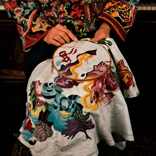 thinkingimages: "Work in progress, a skirt panel by Mary Ann Schildknecht, who was taught to embroider by nuns while she was serving a two-year jail sentence in Milan on a hashish smuggling charge. "