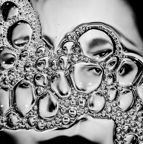 Chimes&Rhymes | innovative design and new techniques in visual artistry #white #woman #bubbles #black #photography