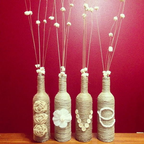 Homemade Wine Bottle Crafts #diy #craft #wine #bottle