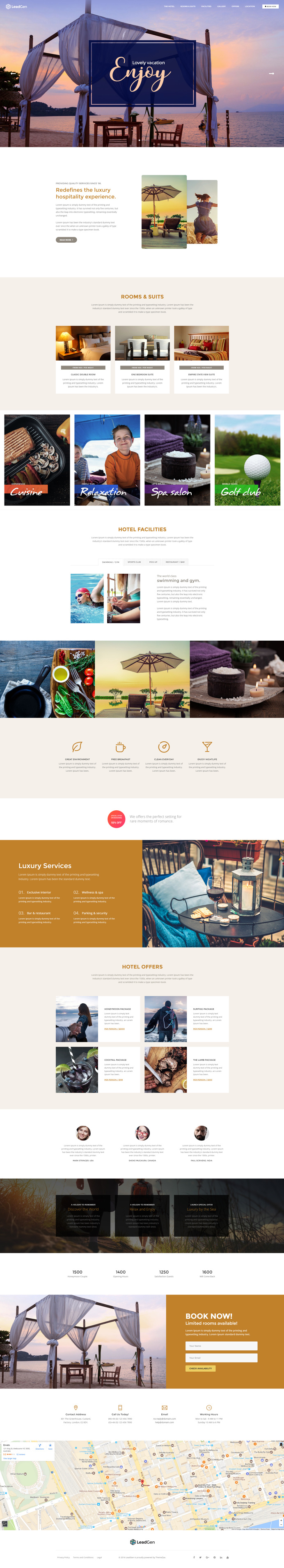 LeadGen Marketing Landing Page - Hotel and Resort, buy - https://goo.gl/KD0bMP