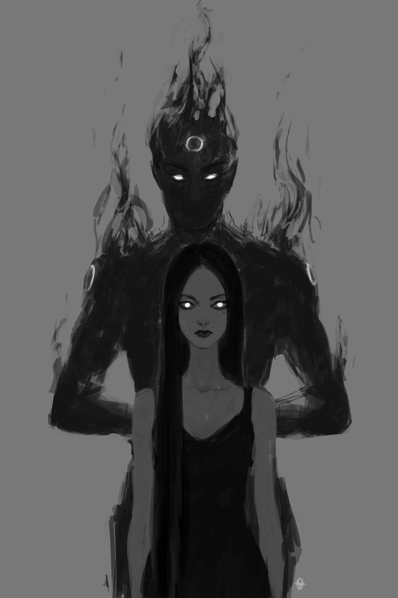 Black Figure with White Eyes