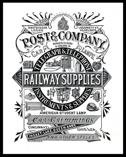 Post & Company | Sheaff : ephemera #woodcut #advert #vintage