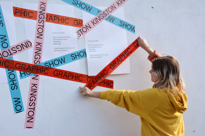 Kingston Graphic Show - Luke Dodridge #typography #design #type #typeface #branding #show #tape #identity #pink #red #blue